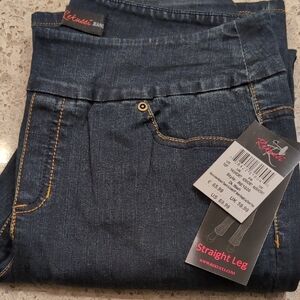 Rekucci Straight Leg Pull On Stretch Jeans